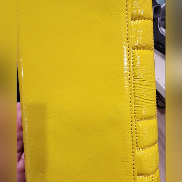 HOBO International Neon Yellow Leather Wristlet Clutch - Picture 4 of 5